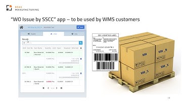 Beas Manufacturing 2022.04: Work Order Issue by SSCC WEBAPP for WMS customers