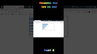 heading tag h1 to h6 part-2 development trendingshorts coding code html htmltag css tags