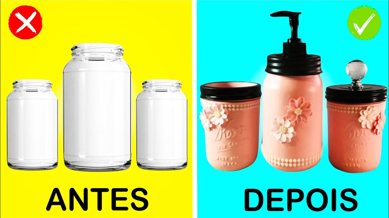 12 IDEIAS INCRÍVEIS DE ARTESANATO COM VIDROS VAZIOS  IDER ALVES