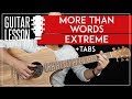 More Than Words Guitar Tutorial - Extreme Guitar Lesson 🎸 |TABS   Fingerpicking   Guitar Cover|