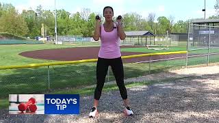 Fitness tip: Double squat into a double press