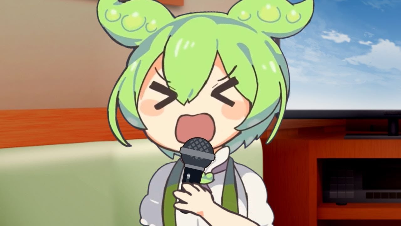 カラオケ友達と「冬の花」を歌うずんだもん