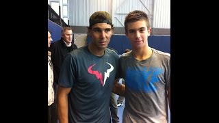 Borna Coric trainings with Rafael Nadal at Palma de Mallorca