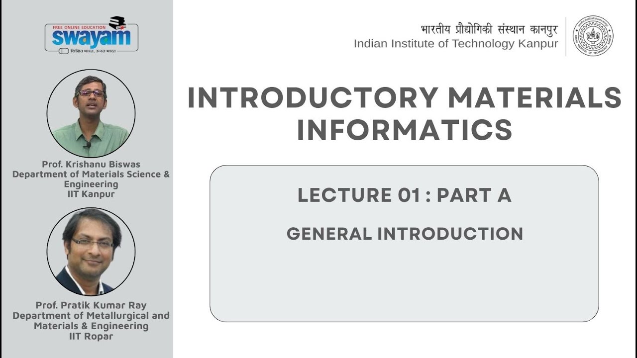 Lecture 01: Part 1 - General Introduction - YouTube