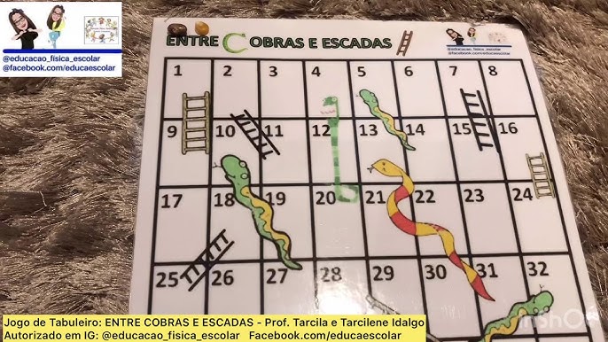 Jogo Tradicional Cobras e Escadas Gigante Educativo Pedagógico