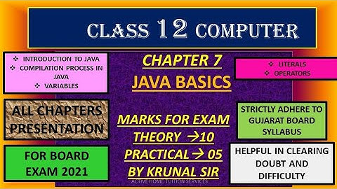 CLASS 12 COMPUTER CHAPTER 7 PART 1 INTRODUCTION TO JAVA BASICS GUJARAT BOARD ENGLISH MEDIUM