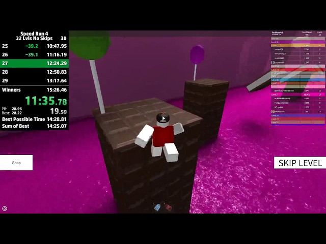 ROBLOX Speed Run 4 - 32 Levels in 12:52.949 [Former World Record] 