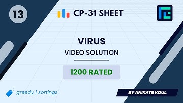 #13 Virus | Video Solution | 1200 Rated | TLE CP-31 Sheet | Best Codeforces Problems