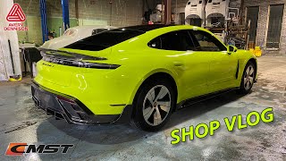 Porsche Taycan CMST Tuning Carbon Fiber Full Body Kit Install & Wrap - Shop Vlog - Frank Sparapani