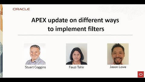 TwF:   Oracle APEX using smart filters