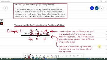 Solving Linear and Non Linear Systems of Equations Algebraically (Part 2)
