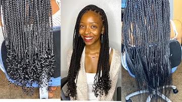 HOW TO CURL THE ENDs OF YOUR BOX BRAIDS|HOT WATER ONLY| NO CURLING TOOL OR ADDED HAIR