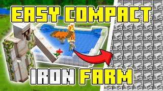 Simple, Compact, MAX RATES Iron Farm For Minecraft Bedrock 1.20