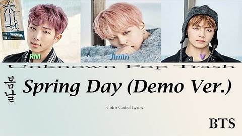 BTS - 봄날 (Spring Day) (V Demo Ver.) Color Coded Lyrics