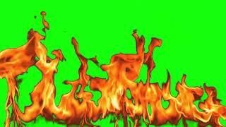 Fire Animation - 10 Minutes Loop (green screen)