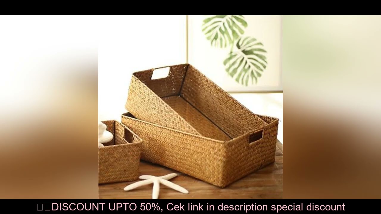 Zerolife-Woven Seagrass Basket for Home Decor, Natural Wicker Basket, Storage Basket, Fruit Bread To