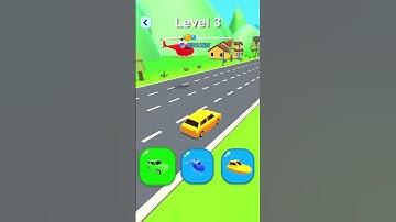 Shape-Shifting 🚙 🚁🛵 Race | Gameplay Level - 3 | Hyper Casual Mobile📱 App | Android, iOS - NEW UPDATE