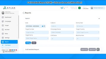 ATLAS Update: Universal Search in Call Detailed Report (CDR)| Atlas - Call Tracking Software