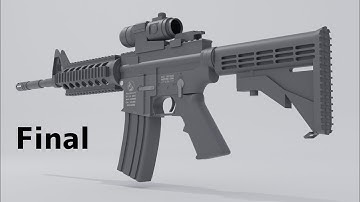 Blender M4A1 modeling tutorial for beginner - Final