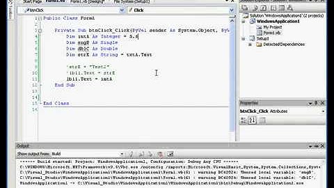 Visual Basic / Visual Studio Video Tutorial - How to create variables, and what they are