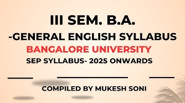 BU-3rd Sem. B.A.-General English Syllabus-SEP SYLLABUS