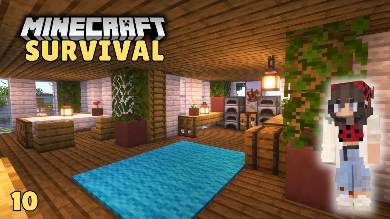 Cozy Interior Decoration! | Let's Play Survival Minecraft | Episode 10 ...