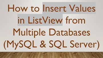 How to Insert Values in ListView from Multiple Databases (MySQL & SQL Server)