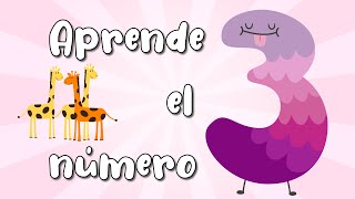 El Número 3 - Aprende el trazo y a contar Resimi