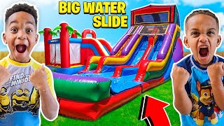 SURPRISING DJ \& KYRIE WITH A BIRTHDAY WATERSLIDE BOUNCE HOUSE | THE PRINCE FAMILY