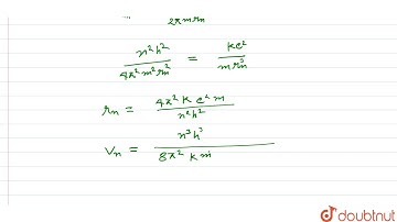 Suppose the potential energy between an electron and aproton at a distance `r` is given by `-Ke^...