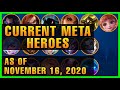 CURRENT META HEROES AS OF NOVEMBER 16, 2020 | SEASON 18 | MOBILE LEGENDS TIER LIST