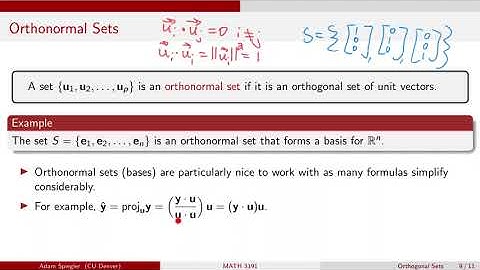MATH 3191: Orthonormal Sets
