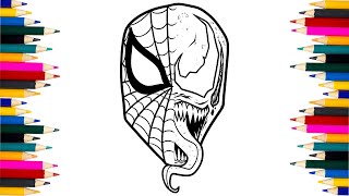 Spider-Man Coloring Page - Venom Coloring Page - How to Draw Spider-Man