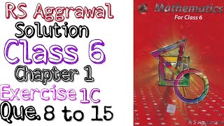 Rs aggrawal solution class 6 Chapter 1 Exercise 1C  | MD Sir