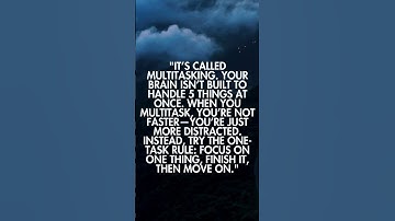 Stop Multitasking ❌ | The Productivity Hack You Need 🔥