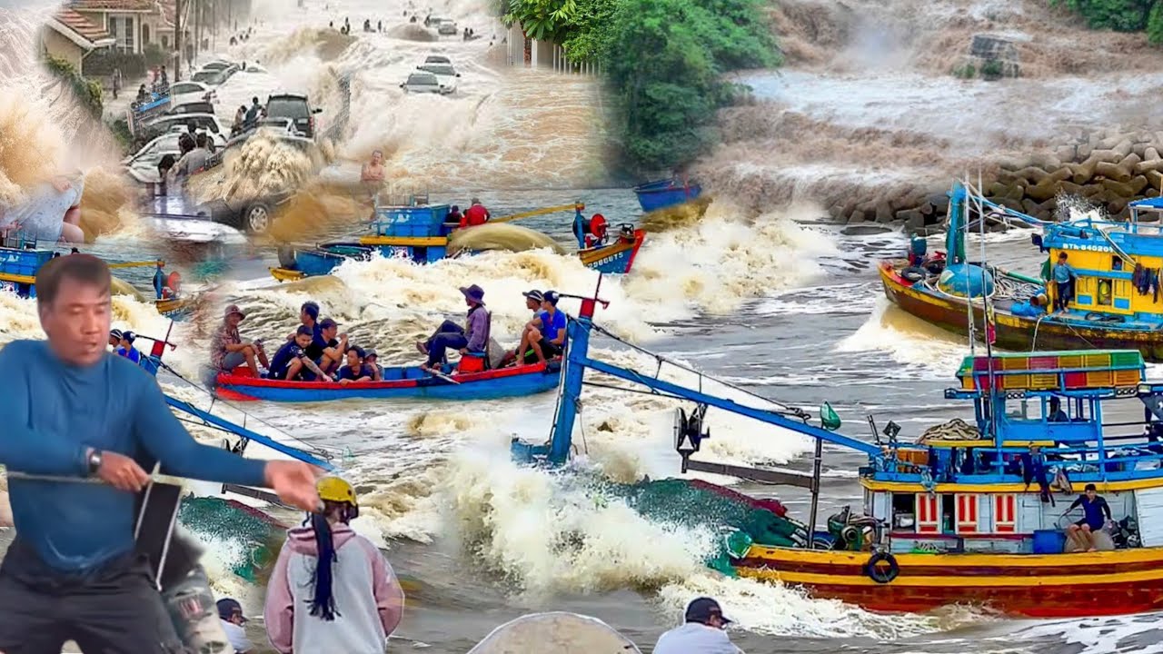 Lũ dữ về nước chãy kinh hoàng cuốn trôi hàng trăm tàu thuyền hàng ngàn hộ dân phải chạy lũ gấp 