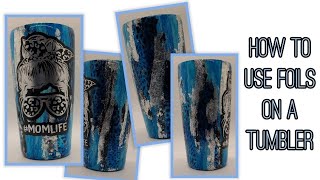 Leopard Foil and Silver Leaf on a Blue Woodgrain Base, Foil Tumbler Tutorial