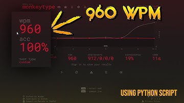 How 960 wpm looks like on MonkeyType | Python  autotyper script