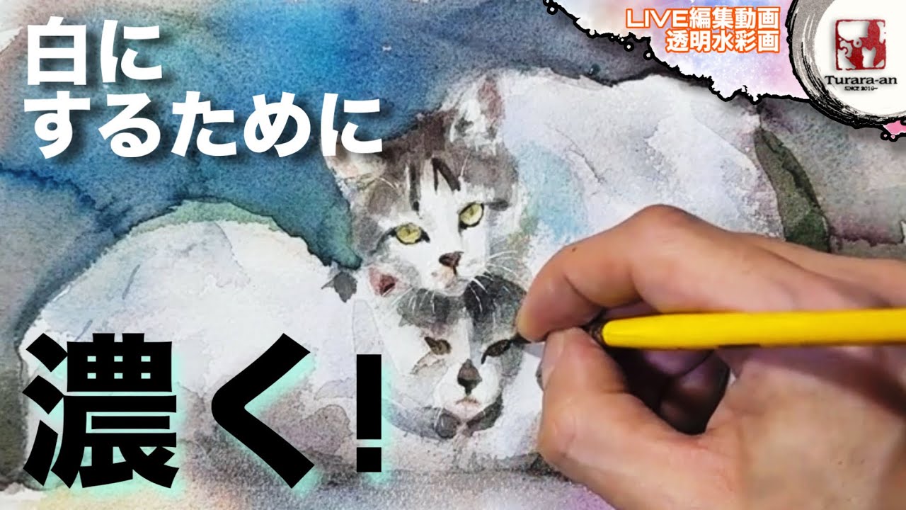 【LIVE編集動画】参考写真と別のバックにする 猫の描き方 つらら庵