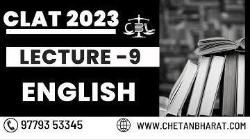 CLAT 2023 |  English Lecture - 09 | Free Crash Course