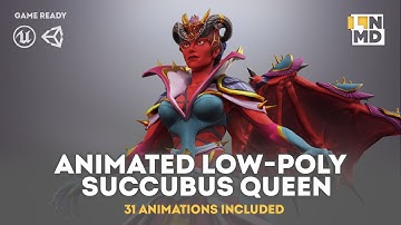 Animated Stylized Low poly Game Ready Succubus Queen Character / 3D model
