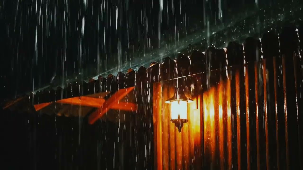 Heavy Rain on Tin Roof at Night 🌧️ Instant Sleep & Insomnia Relief | Cozy Cabin Ambience