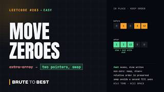 LeetCode #283: Move Zeroes, In-Place Two Pointers in O(n)