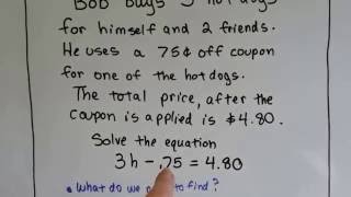 An explanation of how to solve multi-step equations for x, a variable.
use the inverse operation find value work backward...