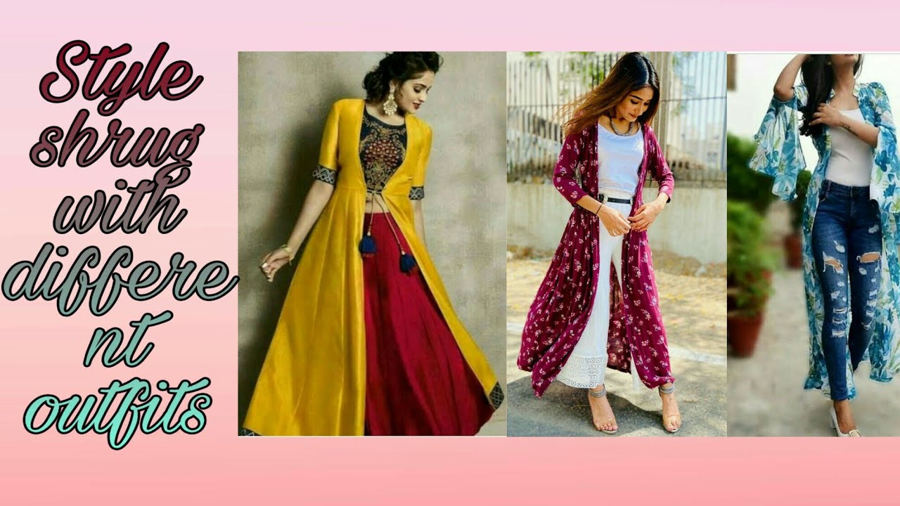 How to style your outfit with shrug//latest Shrug with kurti designs ...