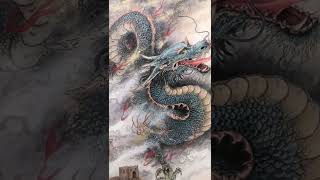Chinese Painting Art Subduing the Dragon and Stepping on auspicious Clouds. . Enjoy the classics