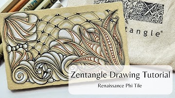 Zentangle Drawing Tutorial: Renaissance Phi Tile