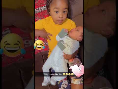 Shocking Little Sister trying to breast feed baby sis...