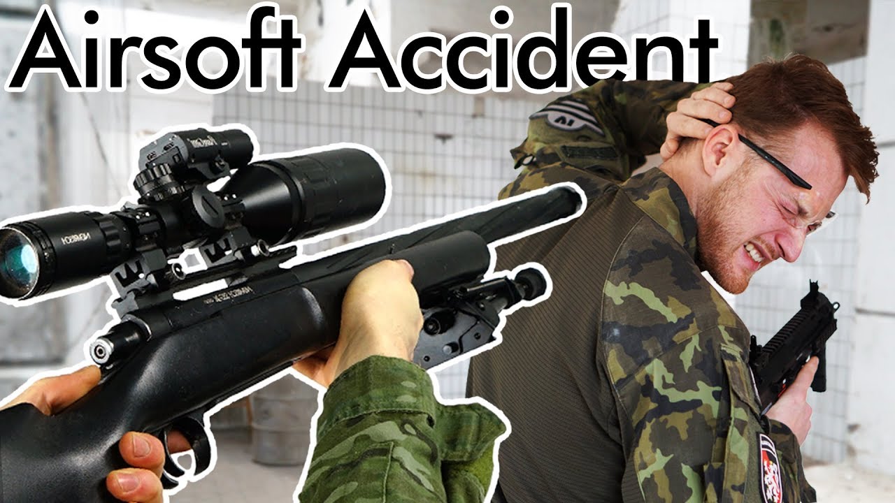 HEADSHOT from 3 cm / 1 inch with 600 FPS Sniper! Airsoft Accident