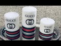 Gucci Candles DIY ! Gucci Candles without ribbon! Designer candles! Fashion inspired logo candles!